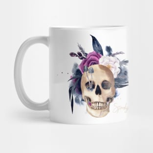 Ethereal Blossoms: Floral Skull Costume Mug